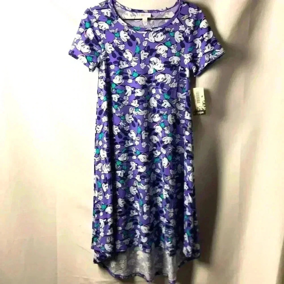 NWT LULAROE DISNEY CARLY WOMENS SIZE XXS  MICKEY MOUSE DESIGN HI-LO DRESS COMFY - Picture 1 of 11